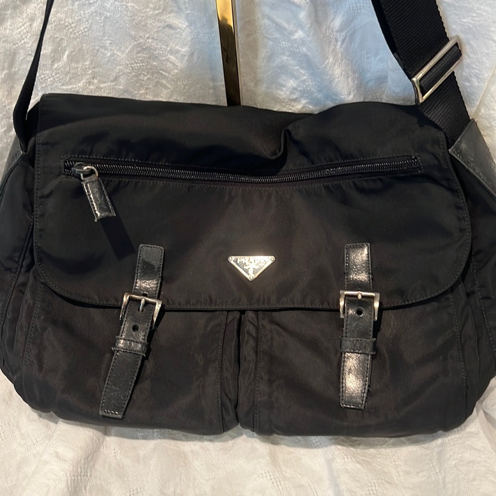 Prada Large Nylon Vela Messenger Crossbody—unisex